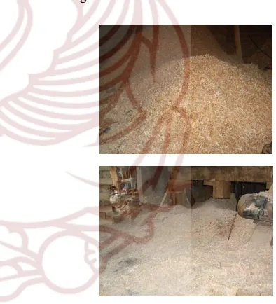 Figure. 1. Waste produced by the sawmill industry,  sebetan (above) and sawdust (bottom) 