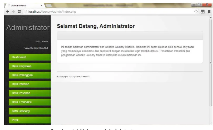 Gambar 1.1 Halaman Administrator 