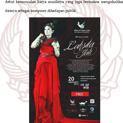 Gambar 1.  Desain reklame konser “Laksita Jati” dalam rangka presentasi Tugas Akhir 