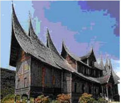 Gambar 5:  Istana Pagaruyung, pencerminan rumah gadang Koto Piliang. 