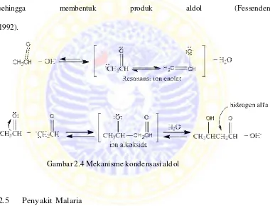 Gambar 2.4 Mekanisme kondensasi aldol 