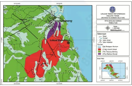 Gambar 2.1 Peta geologi Pulau Bangka (Mangga dan Djamal, 1994) 