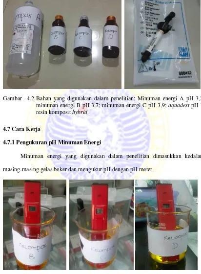 Gambar 4.3 Pengukuran pH minuman energi menggunakan pH meter 