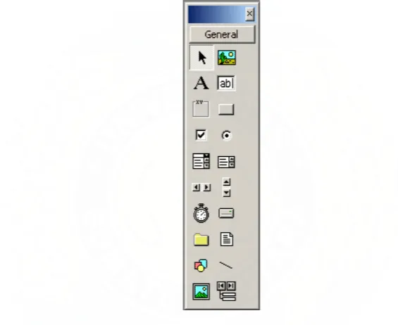 Gambar 2.6 Tampilan toolbox visual basic 6.0. 