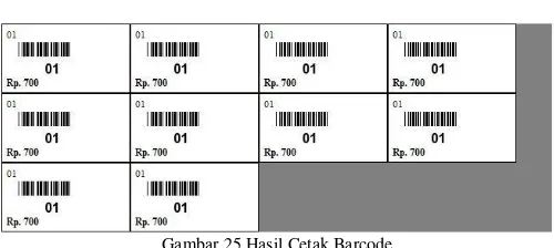 Gambar 25 Hasil Cetak Barcode 