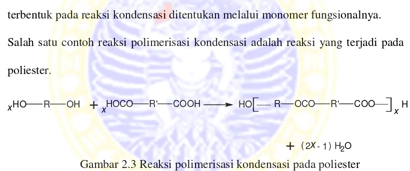 Gambar 2.3 Reaksi polimerisasi kondensasi pada poliester 