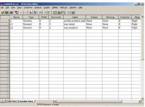 Gambar 5.1 Input data pada variabel view 