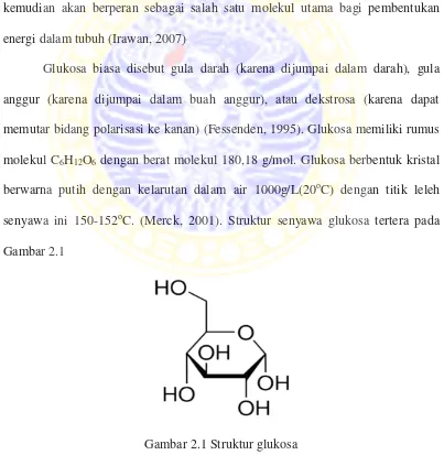 Gambar 2.1 Struktur glukosa 