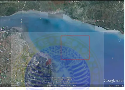Gambar 3.1. Peta lokasi tempat pengambilan sampel di Pantai Timur Surabaya 