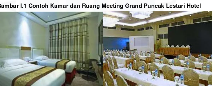 Gambar I.1 Contoh Kamar dan Ruang Meeting Grand Puncak Lestari Hotel 