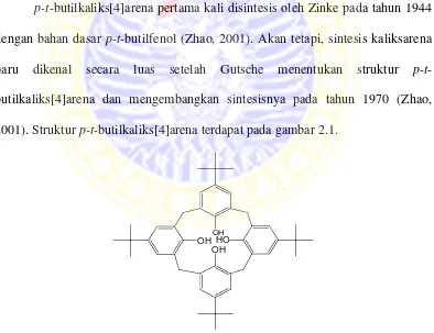 Gambar 2.1. Struktur p-t-butilkaliks[4]arena (Zhao, 2001)