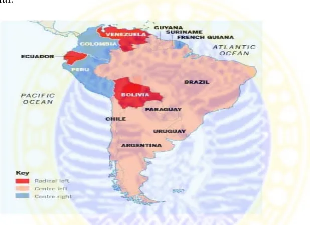Gambar 4.1 Pembagian wilayah ideologi di Amerika Latin9