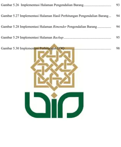Gambar 5.26  Implementasi Halaman Pengendalian Barang................................  