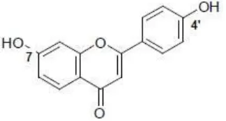 Gambar 2. Struktur Senyawa 7,4’-hidroksi flavon Sumber : Sriningsih dkk., 2012 
