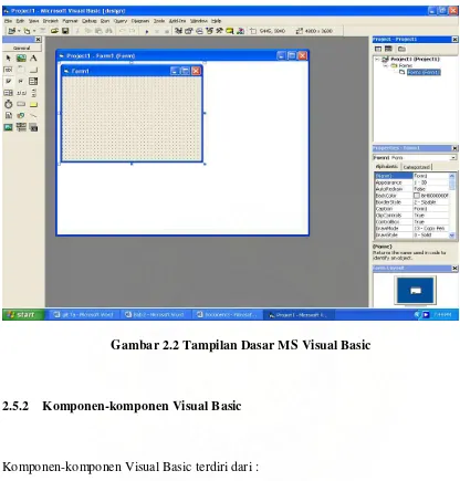 Gambar 2.2 Tampilan Dasar MS Visual Basic 