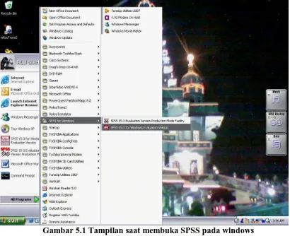 Gambar 5.1 Tampilan saat membuka SPSS pada windows 