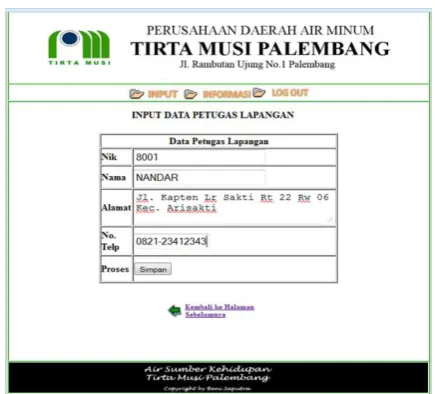 Gambar 16. Halaman Form Data Petugas 