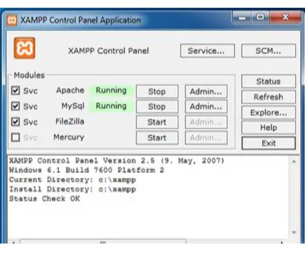Gambar 4. Xampp Control Panel 