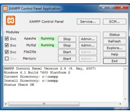 Gambar 4. Xampp Control Panel 