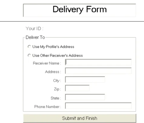 Gambar 8 User Interface Halaman Delivery