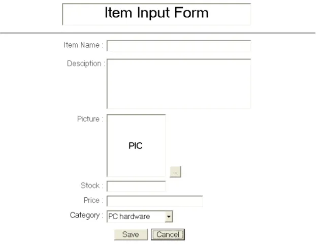 Gambar 9 User Interface Halaman Input Barang