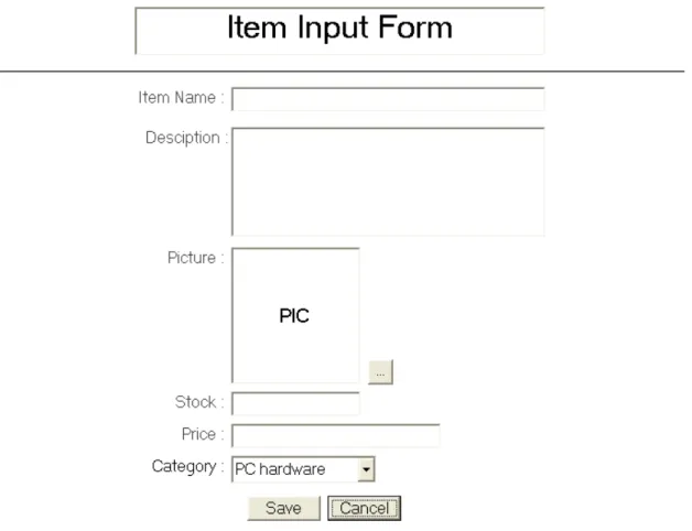 Gambar 9 User Interface Halaman Input Barang