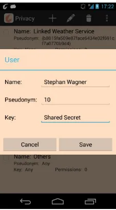 Figure 2 – Manual key creation in the GAMBAS privacy UI 