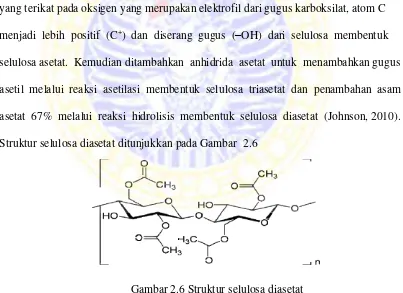 Gambar 2.6 Struktur selulosa diasetat 