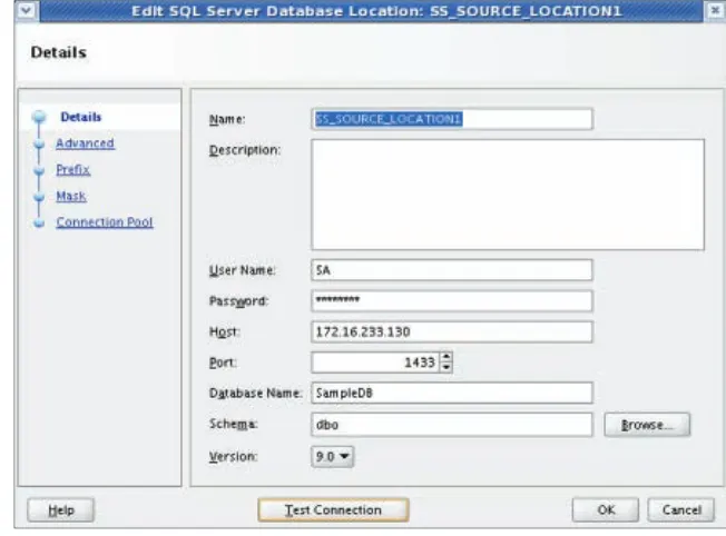 Figure 1: Specifying the SQL Server database location