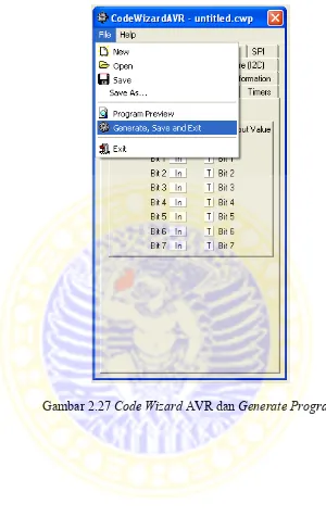 Gambar 2.27 Code Wizard AVR dan Generate Program 