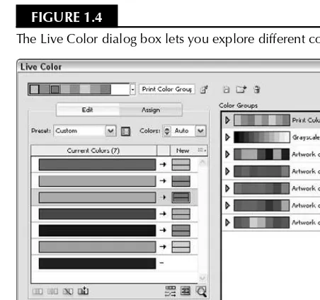 FIGURE 1.4The Live Color dialog box lets you explore different color schemes.