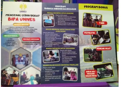 Gambar 1. Contoh leaflet BIPA UNNES 