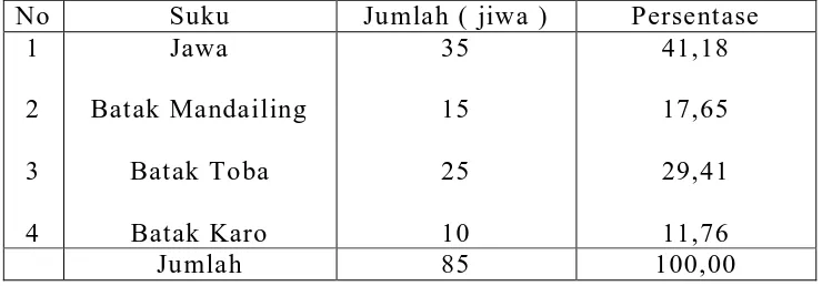 Tabel 3.10. Distribusi Penduduk Kelurahan Sidorejo Hilir menurut  Suku, 2008 No Suku Jumlah ( jiwa ) Persentase 