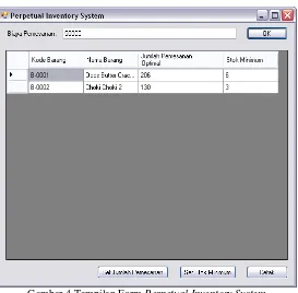 Gambar 4 Tampilan Form Perpetual Inventory System 