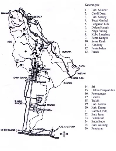 Gambar 2: Lokasi Bangunan Suci (Pura) di Luar Komplek Pola Menetap(Analisis, 2004)