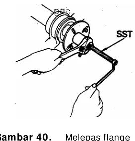 Gambar 41. Melepas center bearing 
