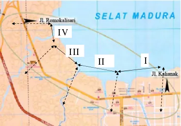 Gambar 1.3. Peta Lokasi Penelitian Jalan Kalianak – Romokalisari (Surabaya) 