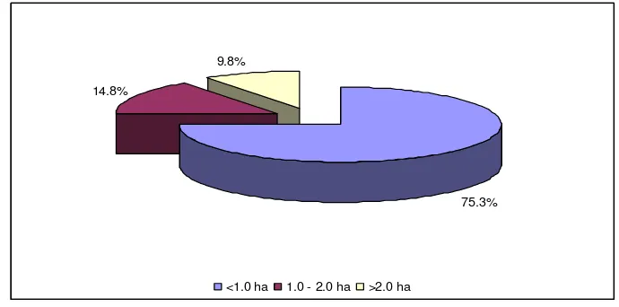 Figure 4. Distribution of Agricultural Households by Sizes of Agricultural Land Ownership in Indonesia, 2003 