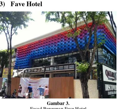 Gambar 4. sebagai sebuah bangunan hotel yang berada di Bali. Fasad Bangunan Kuta Bex Hotel 