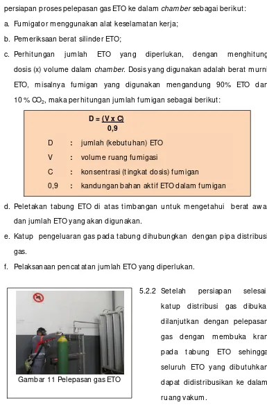 Gambar 11 Pelepasan gas ETO 