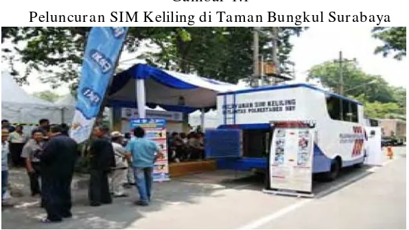 Gambar 1.1 Peluncuran SIM Keliling di Taman Bungkul Surabaya 