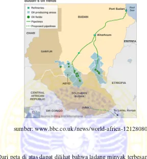 Gambar III.1.1: Peta Produksi Minyak Sudan 
