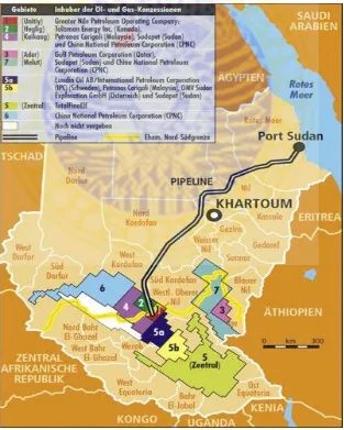 Gambar III.1.2: Peta Pembagian Ladang Minyak Sudan 