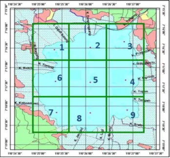 Gambar 1. Peta Lokasi Pengambilan Sampel di Perairan Rawa Pening, Ambarawa.Figure 1. Map of  Sampling Location in Lake Rawa Pening, Ambarawa