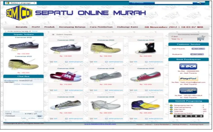 Gambar 9. Sistem Informasi Pemasaran Sepatu Online 