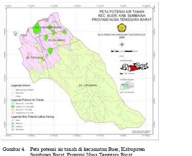Gambar 4. Peta potensi air tanah di kecamatan Buer, Kabupaten 