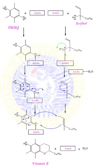 Gambar 4.5 Mekanisme Reaksi Sintesis Vitamin E dengan Katalis Asam Bronsted