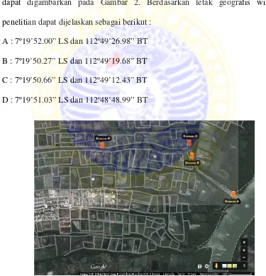 Gambar 2. Peta Lokasi Pengambilan Sampel. (Sumber : www.maps.google. com, 2013) 