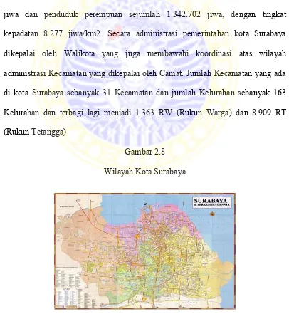 Gambar 2.8 Wilayah Kota Surabaya 