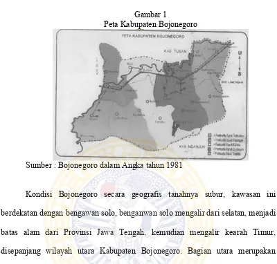 Gambar 1 Peta Kabupaten Bojonegoro 
